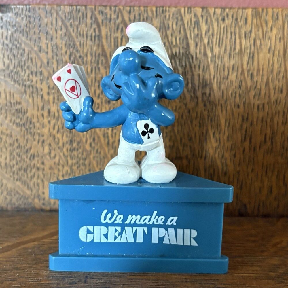 1980’s Smurf A Gram “We Make A Great Pair” Schleich Peyo Hong Kong Figure